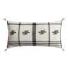World Market Black and Ivory Embroidered Cross Lumbar Pillow
