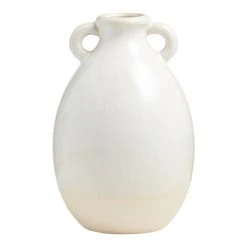 World Market Ivory Pearlescent Reactive Glaze Olivia Jug Vase