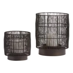 World Market Evan Black Wire Hurricane Candle Holder