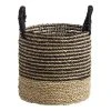 World Market Calista Small Black And Natural Seagrass Tote Basket