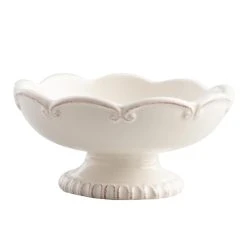 World Market White Ceramic Pedestal Trinket Dish