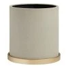 World Market Gray and Gold Metal Textured Planter