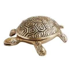 World Market Antique Gold Turtle Trinket Box