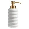 World Market White Marble Ribbed Liquid Soap Dispenser