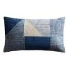 World Market Blue Patchwork Indoor Outdoor Lumbar Pillow