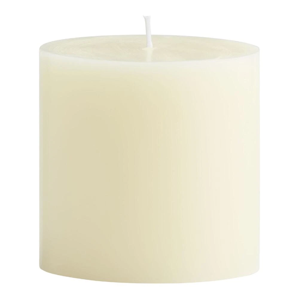 World Market 4x4 Ivory Unscented Pillar Candle