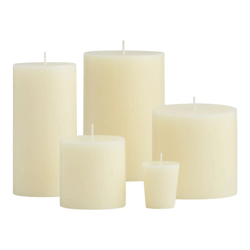 World Market 4x4 Ivory Unscented Pillar Candle - Image 2