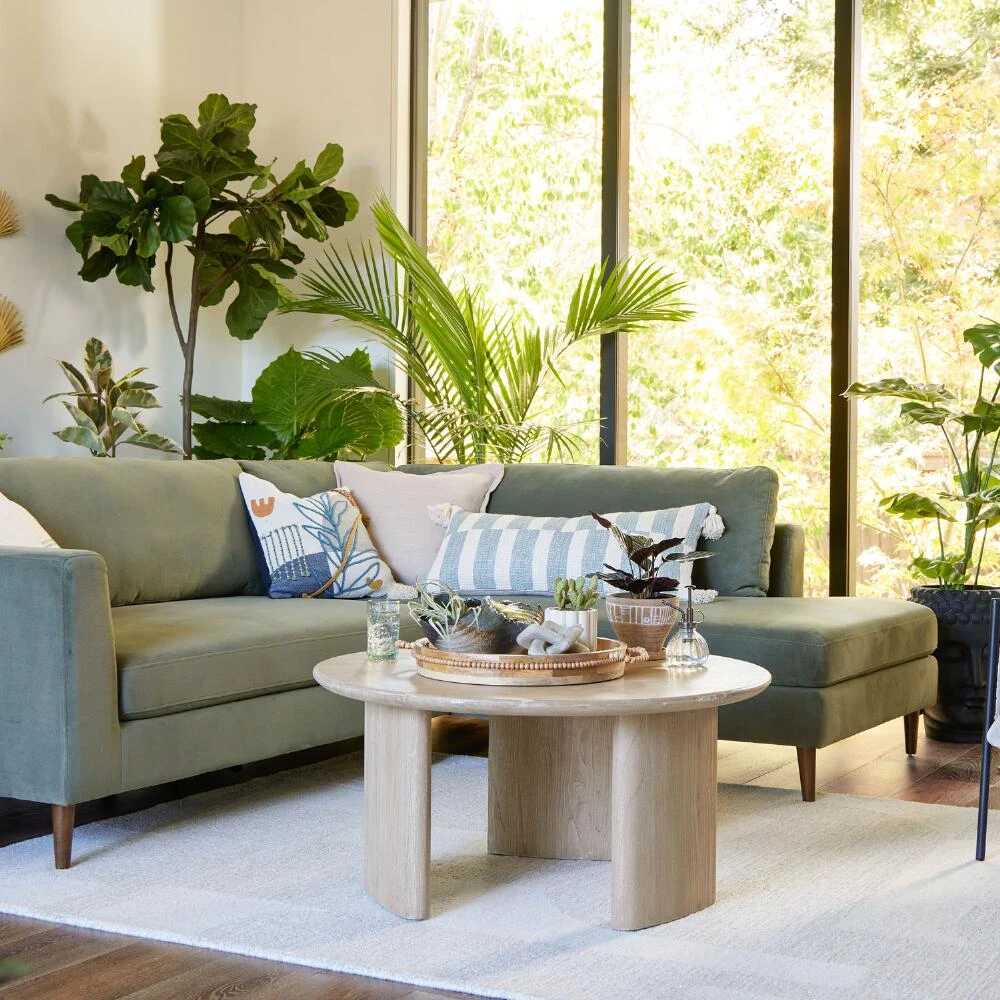 World Market Extra Wide Aqua And Ivory Broken Stripe Lumbar Pillow - Image 2