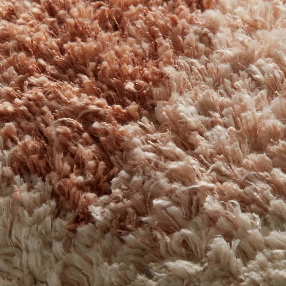 World Market Ivory and Dusty Pink Shaggy Throw Pillow - Image 3