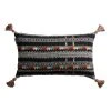 World Market Black Multicolor Embroidered Lumbar Pillow