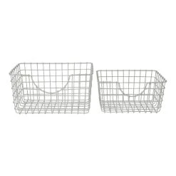 World Market Wilson White Wire Storage Basket
