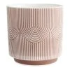 World Market Terracotta and White Swirl Patterned Planter