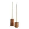 World Market Mango Wood Stacked Ring Taper Candle Holder