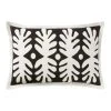 World Market Justina Blakeney Marin Black and Ivory Leaf Lumbar Pillow