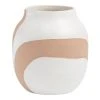 World Market Natural and White Ceramic Swirl Vase