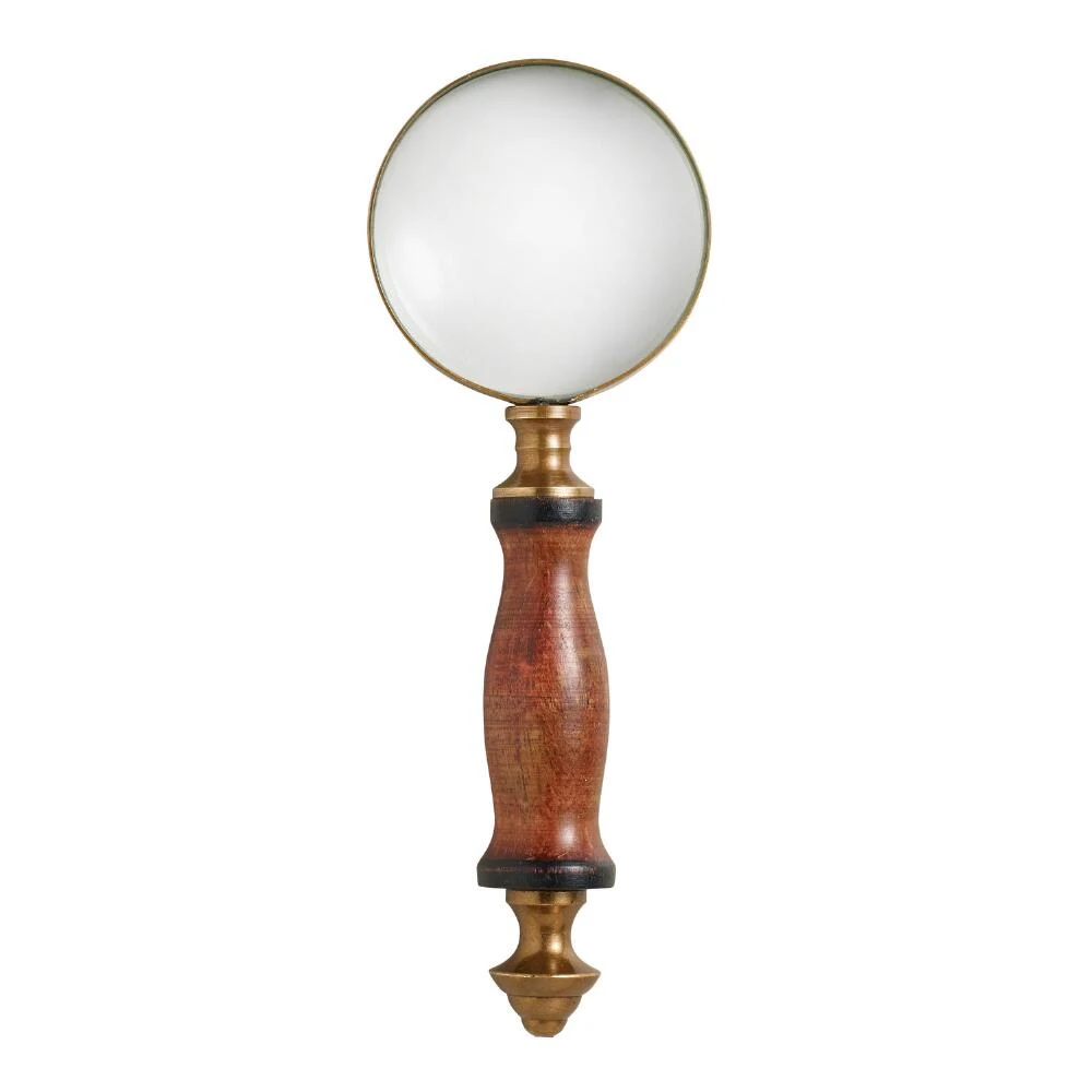 World Market Mini Wood and Brass Magnifying Glass
