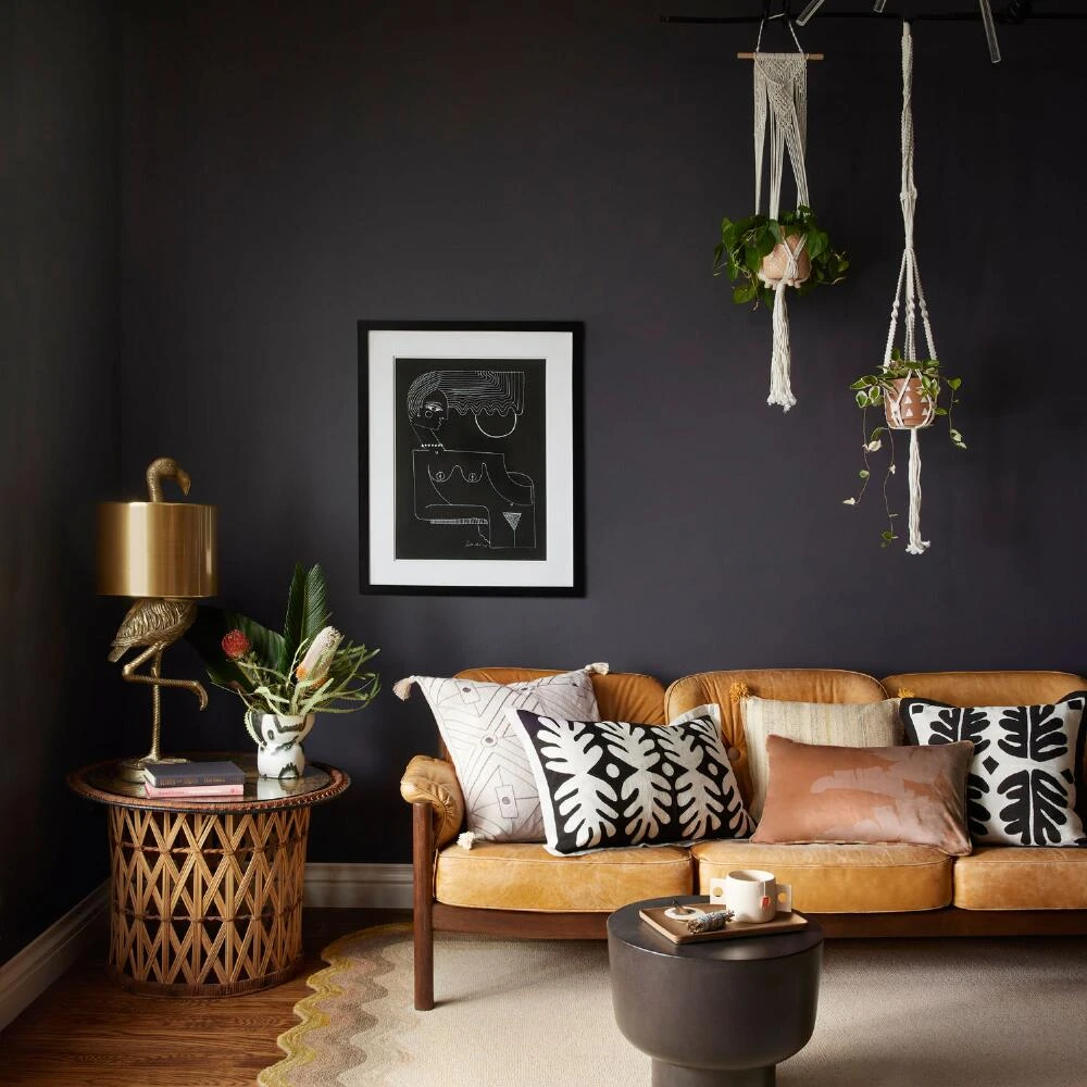 World Market Justina Blakeney Marin Black and Ivory Leaf Lumbar Pillow - Image 2