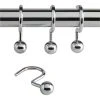 World Market Chrome Ball Hook Shower Curtain Rings, Set of 12