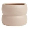 World Market Taupe Double Ring Ceramic Planter
