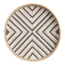 World Market CRAFT Bamboo Geo Beaded Tray
