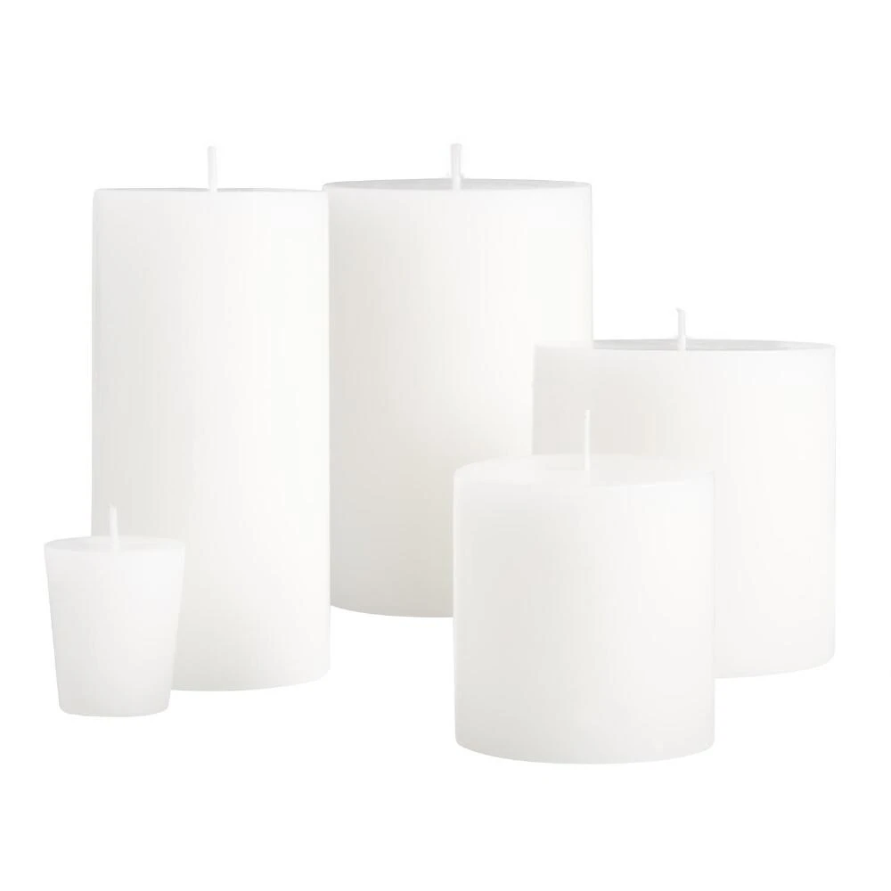 World Market 4x6 White Unscented Pillar Candle - Image 2