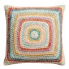 World Market Multicolor Crocheted Tile Indoor Outdoor Throw Pillow