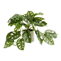 World Market Faux Monstera Plant in Geo Ceramic Pot
