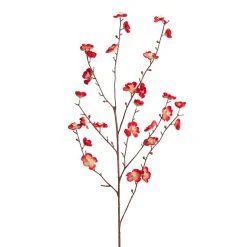 World Market Red Faux Velvet Plum Blossom Stem