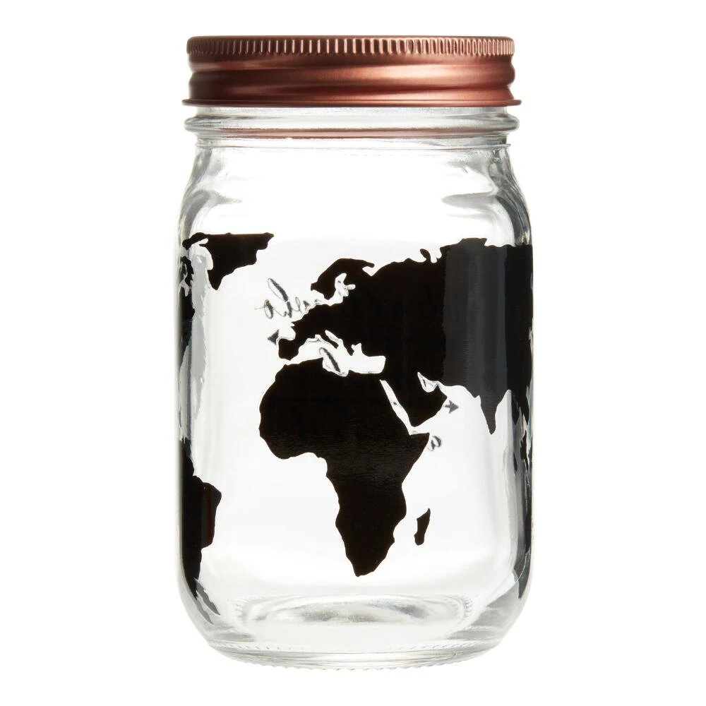 World Market Glass World Map Jar - Image 2