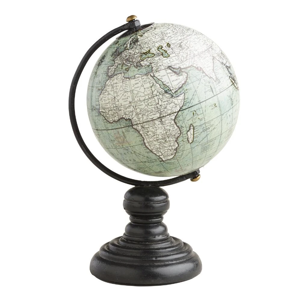 World Market Gray Globe With Wood Stand