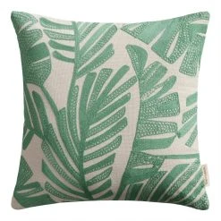 World Market Jakarta Palm Green and Ivory Indoor Outdoor Throw Pillow