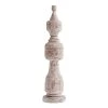 World Market Large CRAFT Hand Carved Whitewash Pillar Decor