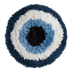 World Market Round Tufted Evil Eye Indoor Outdoor Throw Pillow