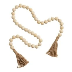 World Market Natural Wood Boho Bead Decor