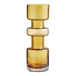 World Market Amber Geometric Stacked Glass Vase