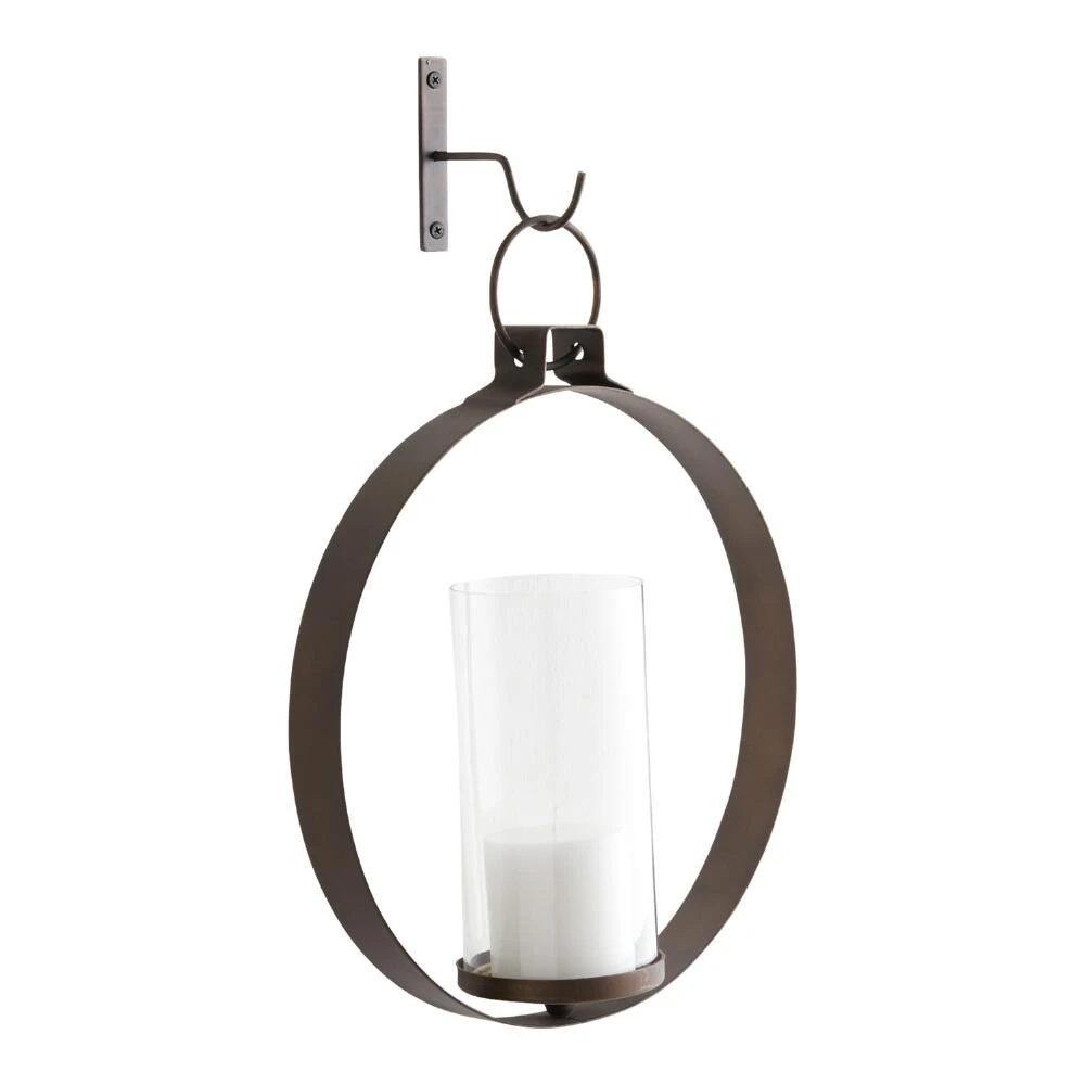 World Market Ethan Bronze Circle Pendant Sconce