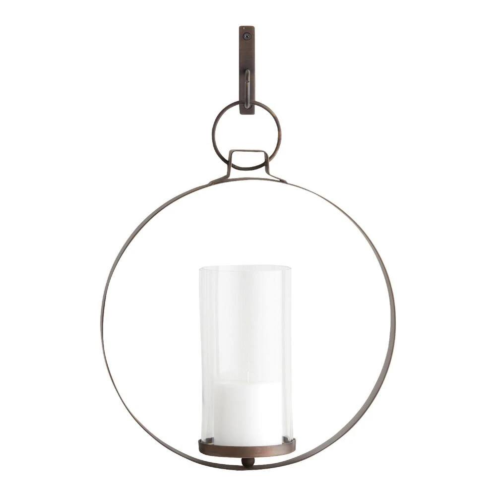 World Market Ethan Bronze Circle Pendant Sconce - Image 2