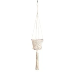 World Market Cotton Macrame Basket Plant Hanger