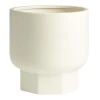 World Market Matte Cream Geo Pedestal Ceramic Floor Planter