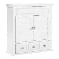 World Market White Wood Maryella Bathroom Wall Cabinet