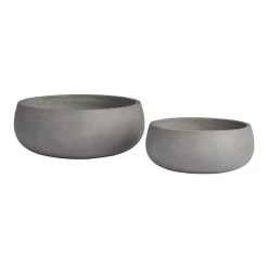 World Market Zian Gray Cement Shallow Outdoor Planter