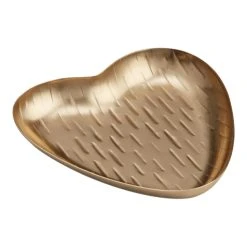 World Market Etched Gold Heart Trinket Dish