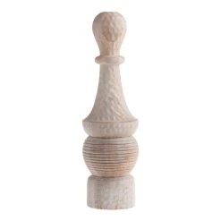 World Market Small CRAFT Hand Carved Whitewash Wood Pillar Decor