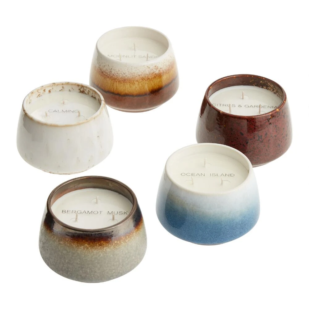 World Market Reactive Glaze Soy Wax 3 Wick Scented Candle