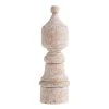 World Market Medium CRAFT Hand Carved Whitewash Pillar Decor