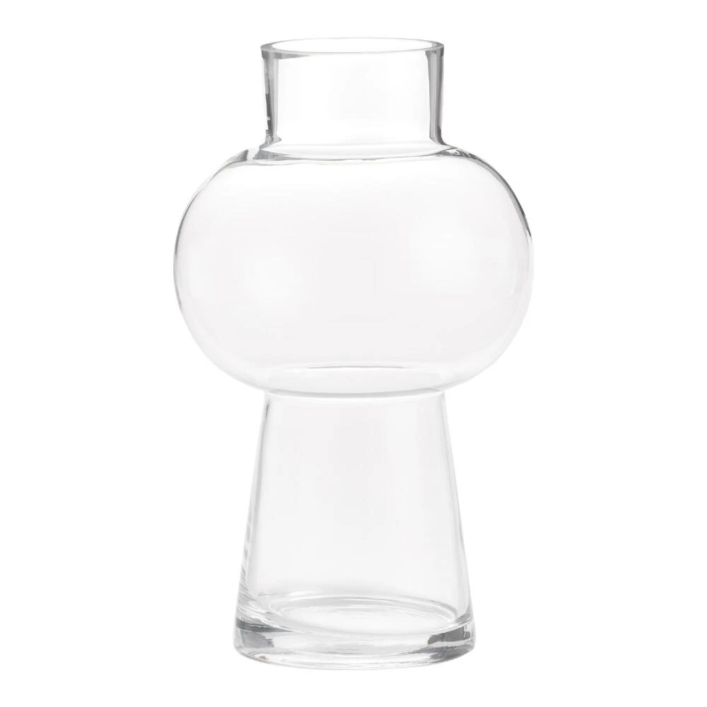World Market Clear Glass Pedestal Bulb Vase