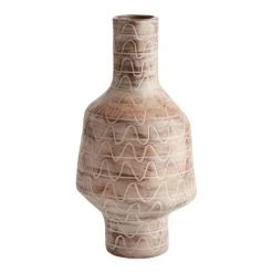 World Market Tall Brown And White Textured Ceramic Vase