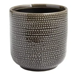 World Market Black Dot Reactive Glaze Ceramic Planter