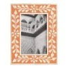World Market Blush Floral Inlay Bone Frame