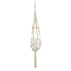 World Market Natural Bead Macrame Plant Hanger